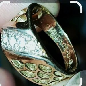 Gold and Silver Textured Ring